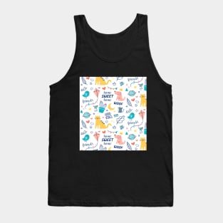 Cute colorful doodle cat Tank Top